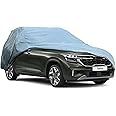 Allextreme K7001 Car Body Cover Compatible with Kia Seltos Custom Fit Dustproof UV Heat Resistant Indoor Outdoor Body Protection (Grey Without Mirror)