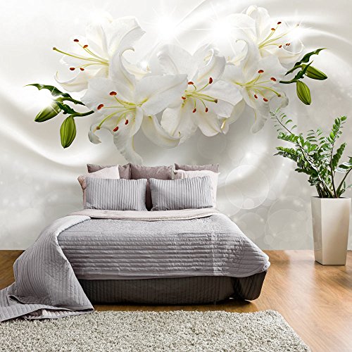 Fototapete Blumen Lilien 400x280 cm - VLIES TAPETE PREMIUM - PROFI QUALITÄT - Top moderne Wanddeko - Riesen Wandbild - Top Design Tapete - Neue exklusive Edition mit noch besser Druckauflösung - Deutsches Premium Vlies - Abstrakt Blumen Lilien b-A-0347-a-a