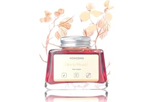 Asvine Hongdian Füllfederhalter-Tinte, kräftige Holzfarbe, 60 ml, kohlenstofffreie Tintenfassflasche, Künstler-Kalligraphie-Tinte, Burly Wood