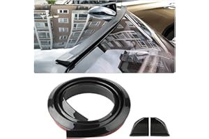 JNNJ Auto Heckspoiler aus Wasserfestem Gummi, 3D Körper Kofferraumspoiler, Autodach Spoiler Lippe Streifen, Spoiler Aufkleber für Viele Fahrzeuge(Schwarz-Glänzend)