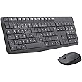 Logitech MK235 Wireless Keyboard and Mouse Combo for Windows, QWERTZ German Layout - Grey