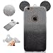 Produktbild Sycode Glitzer Hülle für iPhone 5S 5,3D Hülle für iPhone SE,Fashion Bling Glitzer Ultra Dünne TPU Silikon 2 in 1 Gradient Farbe Transparent Bumper Schutzhülle mit 3D Cartoon Maus Ohr Entwurf Ultra Leicht Slim Fit Weich Crystal Clear Transparente Schutzhülle Cover Schale Handy Tasche Schutz Etui Bumper Case Cover für iPhone 5S/5/SE-Schwarz