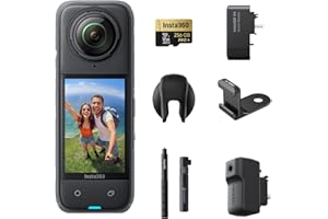 Insta360 X4 Pack Creator - Action Cam 360° 8K Impermeabile, Video Grandangolari in 4K, Selfie Stick Invisibile. Protezioni Lenti Rimovibili, Autonomia Batteria 135 min, Editing IA, Stabilizzazione