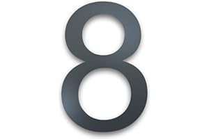 MOLVCE Numéro de Maison inox Hauteur: 20cm, moderne Plaque de Numéro de Maison Exterieur RAL 7016 anthracite, 2mm épaisseur, métal Numéro de Rue en acier inoxydable - Arial, numéro 8