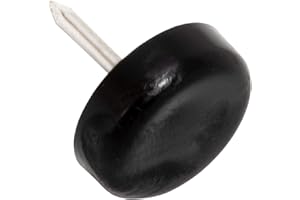 Adsamm® / 32 x Deslizante de plástico con clavo / Ø 18 mm / negro / redondas / Patas de muebles con clavo de la máxima calidad de Adsamm®