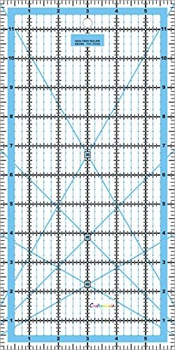 Quilting Patchwork Ruler Rotary Craft Rectangle Imperial - 12" x 6"