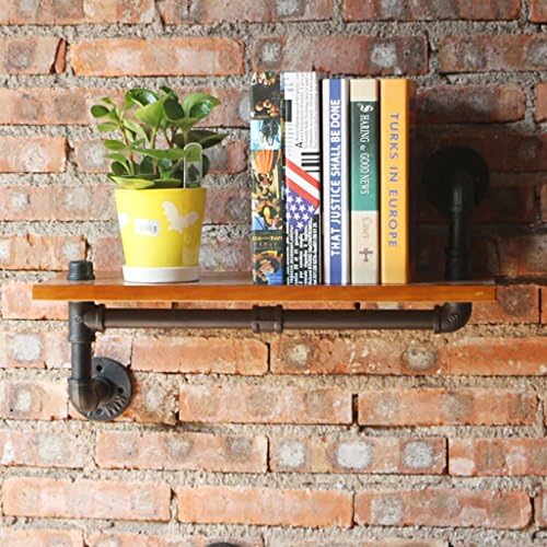 LOFT American Retro Water Pipe Industrial Style Baffle Wall Shelf Creative Solid Wood Shelf Wall Bracket