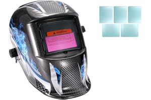 KONESKY Schweißmaske, Schweißhelm, automatische Verdunkelung, solarbetrieben, halbgeschlossen, geeignet zum Schweißen, WIG, MIG, Lichtbogen