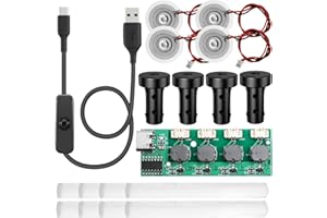 Youmile Kit di nebulizzatori per umidificatori, quattro ugelli, senza interruttore, senza temporizzazione Set di sostituzione del modulo di nebulizzazione fai da te, con cavo Usb con pulsante di acce