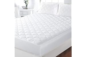 ZNR® Triple Filled Quilted Mattress Protector | King Size Mattress Toppers | 40 CM Extra Deep Skirt | Fitted Sheet Style Bed Cover | Hypoallergenic | Dust Mite Proof | Breathable | Noiseless…