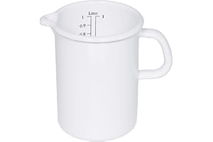 Riess, 0337-033, wymiary kuchenne 0,5 l, klasyczna biel, średnica 9 cm, pojemność 1/2 l, wysokość 12 cm, emaliowana, kolor biały