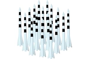 FINGER TEN Camisetas de golf de plástico irrompibles de 2 3/4 3 1/4 pulgadas, valor de 50 unidades, 83 mm y 70 mm, duradera, Pro Up, color blanco y azul