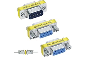 XINXINGDINGSHENG 3 Pcs DB9 Pin Serial Port Adapter Connector Set, Male to Male, Female to Female, M/F Gender Changers, RS232 9 Pin Data Transfer Coupler