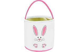 Leesgel Cestini Pasquali per Uovo di Pasqua, Borsa Coniglietto Pasquale per la Caccia alle Uova Pasqua per Bambini, Cesto Pasquale Per Decorazioni Pasquali Sacchetto Regalo Caramelle Regali - Rosa
