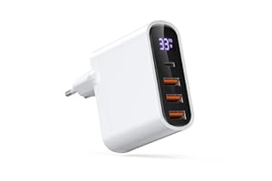 BHHB Ładowarka USB C 33 W, 4-portowa, zasilacz sieciowy typu C, ładowarka ścienna, szybka ładowarka PD&QC 3.0, kompatybilna z iPhone 15/15Pro/15 Pro Max / 14/13/12, Samsung Galaxy S23/S22, Google Pixel