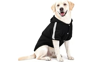 NAMSAN Sudaderas para Perros con Capucha Disfraces para Perros, Abrigo Perro de Invierno Suave y Cómoda, Ropa para Perros Medianos y Grandes, Negro-3XL