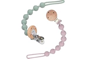 Schnullerkette Silikon, WeSweet BPA frei Schnullerband Tolle Babygeschenke für Jungen und Mädchen (Grün+Lila)