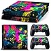 Produktbild PS4 Skin Aufkleber Sticker Folie schützende Haut Schale für Sony Playstation 4 Konsole und 2 Controller +2 Light bar (Bunt)