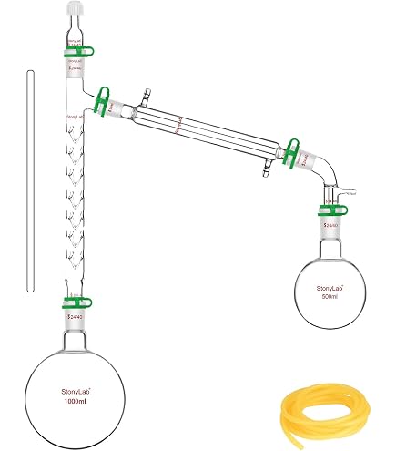 Cornue En Verre Borosilicaté 3.3 - Capacité 2000 Ml (2L) - Avec Bouchon Rodé - Pour Distillation, Chimie Labo, Expériences