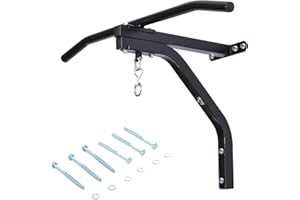 HOMCOM Punching Bag Hanger Wall Mount Bracket Kick Boxing MMA Training Frame Home Fitness Workout Pull Up Bar, Black