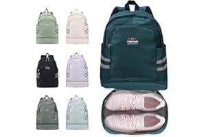 SZSYCN Sac à dos de sport avec compartiment à chaussures et poche humide, sac à dos de voyage pliable pour femmes, grand sac à dos de voyage imperméable, sac à dos décontracté imperméable