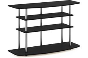 Furinno Soporte de TV Frans para Televisor de hasta 46 Pulgadas con 4 Niveles, Madera de ingeniería, Roble Negro, Talla única