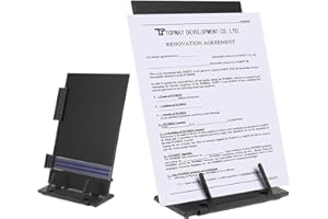 GAESHOW Desktop Document Holder with 7 Adjustable Angles, Paper Holder Stand for Desk with Adjustable Clip and Line Guide, Copy Holder for Letter, Legal A4 Documents, Up to 150 Sheets