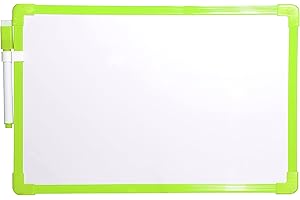 FDD4U Magnetic Whiteboard A4 Sized - Dry Erase, Double Sided, Plastic Frame & Magnetic Mini Whiteboard - A4 Whiteboards for Kids, Students, Parents, Teachers & More - Whiteboard Set with Pen - Green