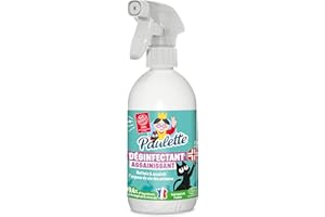 Paulette - Désinfectant Assainissant Animaux - Multi-Surfaces - 99,4% Naturel, Certifié Ecocert - Fabriqué en France - Parfum Pin - Spray 500 ml