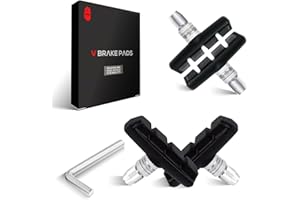 CNCLOL Bike V Brake Pads, Bicycle V Brake Blocks，55/70mm Brake pads.（Black/red/blue/black red/black blue/black green）