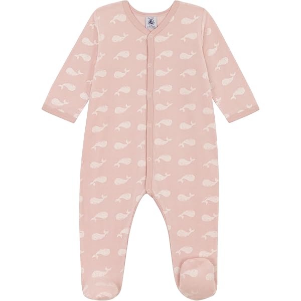 Petit Bateau Dors Bien Manches Longues Bébé Fille - Pyjama Velours Doux En Coton Bio