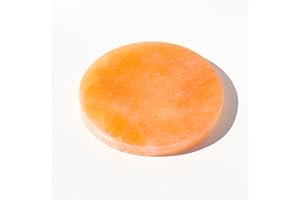 SERENITY GIFTS LTD Selenite Orange Crystal Charging Round Plate Natural Orange Selenite Disk Spiritual Healing Cleanse and Recharge Crystals Charging Plate Selenite Charging Plate Meditation Decoration Gift (7cm)