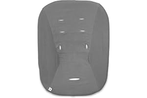 hauck Housse Transat pour Siege Chaise Bebe Highchair Bouncer (Eco) (non Compatible avec autres Modèles), Coton, avec Élastique et Fentes pour Harnais 5 Points, Lavable à 60° - Gris Foncé