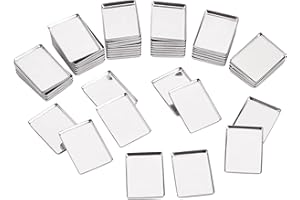 PH PANDAHALL PandaHall 50 Stück Leere Metallpfannen, Rechteckige Palettenpfannen 0.8 x 1.1 Zoll Lidschatten Blush Lippenstift Organizer Für Magnetische Make-Up-Kosmetikpalette