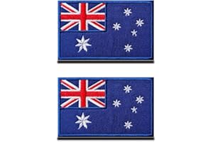 ZCKETO 2 St. Australien Flagge Patch, Nationales Emblem Gesticktes Aufnäher Mit Verschluss, Militär Taktische Patch für Rucksäcke Uniform Weste Jersey Jacken