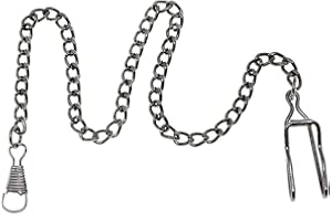 Christian Gar - Cadena para Reloj de Bolsillo Cromada Longitud Aprox.: 33 cm. Gancho para sujeción en Cintura del pantalón o Bolsillo.