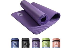 KK Yoga Mat 15mm thick padded NBR Exercise Mats for yoga, Pilates and gymnastics suitable for both man and women with non-slip material with carry Strap for Yoga - 3 colors Black, Blue & Purple