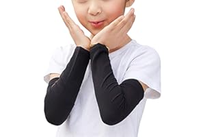 YONKOUNY YONKINY 1 Par Manguitos de Ciclismo Anti UV Bebé Niños Unisex Deporte Protección Solar Mangas del Brazo de Enfriamiento Brazo Largo Enfriamiento para Running Al Aire Libre (5-12 años)