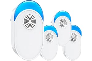 DOKDUK 4 Pezzi Antizanzare Ultrasuoni, Repellente Zanzare Ultrasuoni, Elettrico Ultrasuoni per Anti Zanzare, Topi, Scarafaggi, Insetti, Ratti, Ragni, Roditori, Mosche, Formiche (Classic)