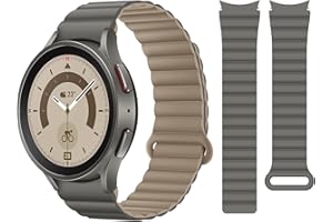 HITZEE Kompatybilny z paskiem Samsung Galaxy 7/FE/6 40 mm 44 mm/Galaxy Watch 6 Classic/Watch 5 / Watch 4, 20 mm magnetyczne paski silikonowe do Galaxy Watch 4 Classic/Watch 5 Pro