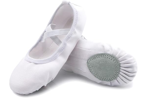 Acfoda Chaussures de Ballet Doux Toile Chaussons Pilates Yoga Gymnastique Split Plate Chaussons pour Filles et Femmes 22-44 EU