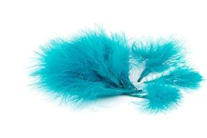 ‎CREATIVERY 20 Marabu Flaum Federn ca. 7-10cm (dunkel türkis 340D) // Marabou Marabufedern Bastelfedern Dekofedern Flaumfedern