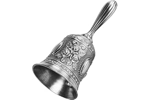 Dereine Campanello a Mano,Campana a Mano in Metallo,Campanello a Mano Classico,Campanello da Tavolo in Metallo,Campanello Di Servizio per Ristorante,Hotel,Negozi (Stagno antico)
