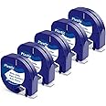 Aonomi White Plastic Tape Replace for DYMO Letratag Refills Compatible with Dymo Letratag Label Maker Refills 12mm x 4m(1/2" x13') 91331 for Dymo Letra Tag 200B LT100H LT100T Plus, 5-Packs