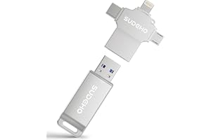 Memoria USB 16GB para Phone, 4 en 1 USB 3.0, Compatible con Pad Android PC, para Fotos vídeos música,Plata Espacial