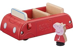 Peppa Pig Wooden Red Car, push along vehicle, imaginative play, preschool toys, fsc certified, sustainable toys, gift for 2-5 years old