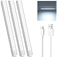 JEKEMORYE Under Cupboard Kitchen Lights LED - White 30CM 3 Pack - with 2 USB Cables