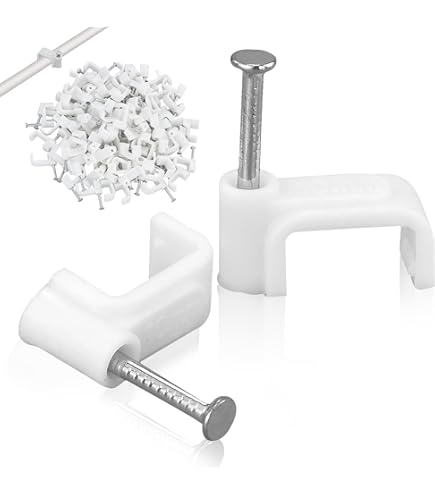 ERKXD - 100 Clip Per Cavi Ethernet Cat6/Cat7 | Bianchi Con Chiodi Acciaio | Fissaggio Parete - Foto 12