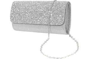 BBjinronjy Pochette da sera con cinturino a catena staccabile, per matrimoni, cocktail e feste