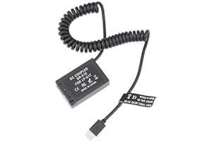 Hersmay USB-C Typ-C auf LP-E17 Dummy-Batterie DR-E18 Federkabelkupplung für Canon EOS R8 R10 RP 77D 200D Mark II 250D 750D 760D 800D 850D Rebel T6i T6s T7i T8i SL2 Camera